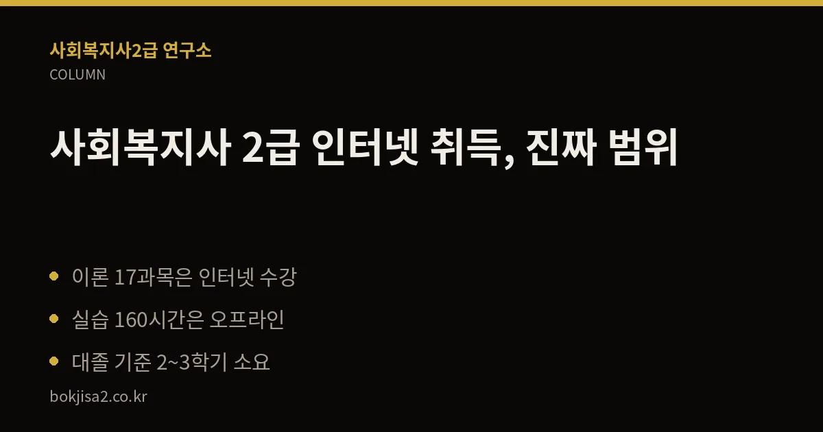 사회복지사 2급 인터넷 취득, 진짜 범위 핵심 정리